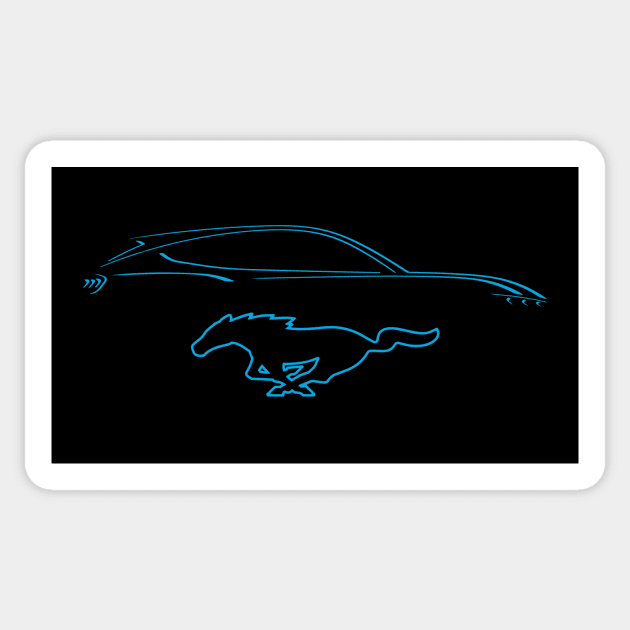 Mustang Mach-E Silhouette Sticker by zealology